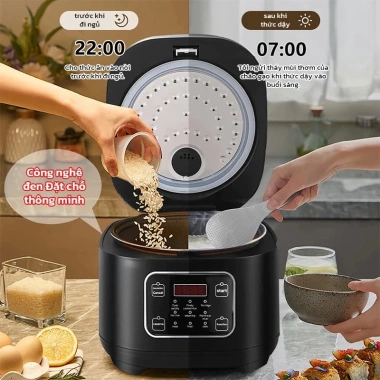 OOKAS Nồi Cơm Điện Đa Năng 6L 220V - Chảo Chống Dính, Giá Ưu Đãi 399.000₫