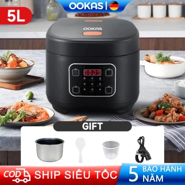OOKAS Nồi Cơm Điện Đa Năng 6L Chống Dính, Nấu Nhanh Cao 220V Giá 399k