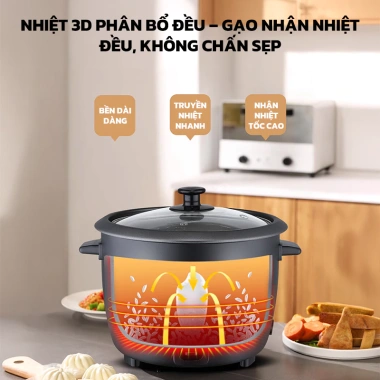 OOKAS Nồi Cơm Điện Đa Năng Mini - Chống Dính Siêu Tốt, Giá 359.000 VND