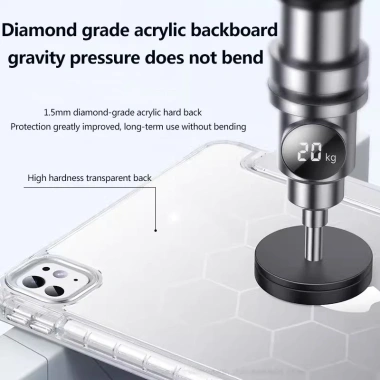 Ốp Acrylic Trong Suốt iPad 11‑inch – Hỗ Trợ Air, Pro, Mini, Khe Bút, Stand Flip