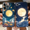 Ốp Dẻo Thỏ Ngồi Ngắm Trắng Ăn Bánh Uống Trà – Phù hợp iPhone 13‑17, 12‑6s – Thiết kế Trung Thu 8