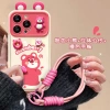 Ốp điện thoại gấu vàng buộc búp bê gương lật hoạt hình dễ thương cho iPhone 14/15/16/17 - Giá ưu đãi 104k 2