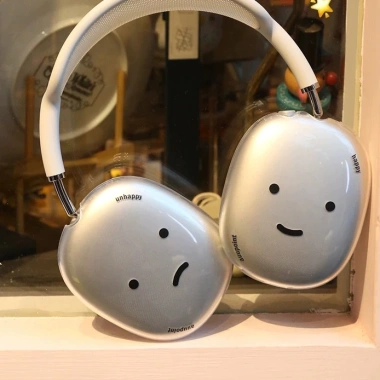 Ốp điện thoại mềm họa tiết mặt cười đen – Vỏ bảo vệ AirPod Max không dây, 83.498₫ 6
