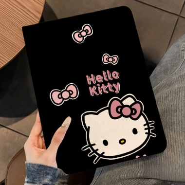 Ốp iPad Hello Kitty da cao cấp, vỏ lật silicone 73mm, khay bút cute, tương thích iPad Air‑Pro 1‑11, giảm giá 168k