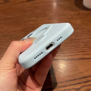 Ốp iPhone 13-17 Pro Max Silicon Flip Bracket - Vỏ mềm macaron, chống sốc, có giá đỡ