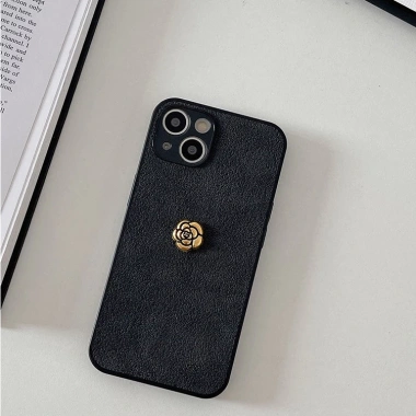 Ốp kim loại 3D họa tiết dây chuyền hoa trà mát mẻ cho iPhone 17‑15 Pro Max, 14‑13, XS Max, XR – hoa đẹp 5