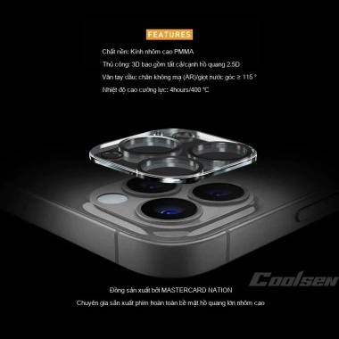 Ốp kính camera trong suốt liền khối cho iPhone 17-16-15-14-13-12-11 Pro Max - Bảo vệ camera, giá 38.500₫