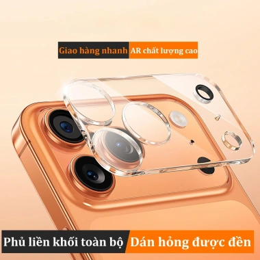 Ốp kính camera trong suốt liền khối cho iPhone 17-16-15-14-13-12-11 Pro Max - Bảo vệ camera, giá 38.500₫