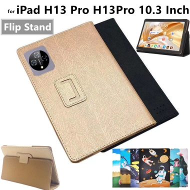 Ốp Lật iPad H13 Pro 10.3 2.024 - Họa Tiết Lụa, Gập Lại Đứng, Bảo Vệ Toàn Thân