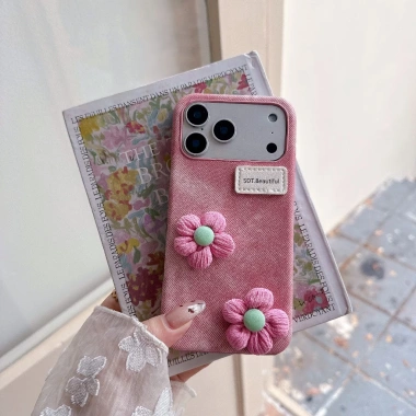 Ốp lưng Denim Flower 3DDIY cho iPhone 15/14/13/12/11 Pro Max – Vỏ thời trang, bảo vệ tuyệt vời, giảm giá 181k