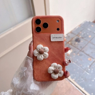 Ốp lưng Denim Flower 3DDIY cho iPhone 15/14/13/12/11 Pro Max – Vỏ thời trang, bảo vệ tuyệt vời, giảm giá 181k