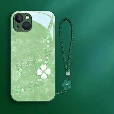 Ốp Lưng Glass Thời Trang iPhone X/XS Max/11/12/13/14 Plus/6 Pro Max - Dây Đeo Clover Giá Ưu Đãi 122k 2