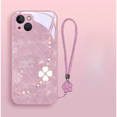 Ốp Lưng Glass Thời Trang iPhone X/XS Max/11/12/13/14 Plus/6 Pro Max - Dây Đeo Clover Giá Ưu Đãi 122k 5