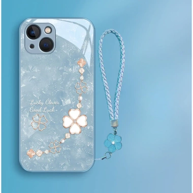 Ốp Lưng Glass Thời Trang iPhone X/XS Max/11/12/13/14 Plus/6 Pro Max - Dây Đeo Clover Giá Ưu Đãi 122k 6