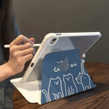 Ốp lưng iPad 720° Xoay 10.9‑11″ Acrylic Mickey, chống uốn cong, khe bút mini, iPad 2.025 Gen11 Air4‑7 - PBB049A