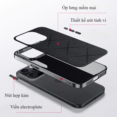 Ốp lưng iPhone 16/15/14/13 Pro Max mới, chống sốc, cao cấp mềm mại, màu Đỏ‑Trắng, giảm còn 275k 5