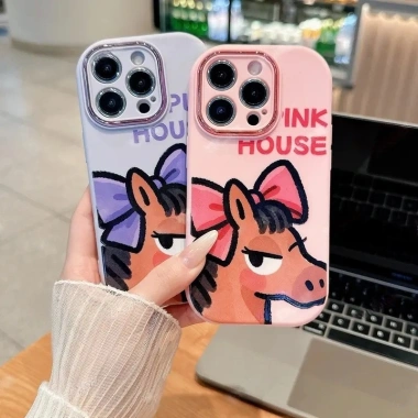 Ốp Lưng Iphone Chú Ngựa Nhỏ Buộc Nơ - Cho iPhone 7, X, XR, 11‑13, 14‑16 Pro Max Plus