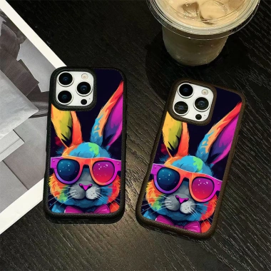 Ốp lưng iPhone Thỏ Doodle TPU mềm cho iPhone 16/15/14/13/12/11 Pro Max Giá chỉ 19.900đ