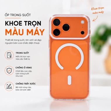 Ốp lưng iPhone trong suốt hít nam châm siêu chặt - viền silicon chống sốc, lưng nhựa cứng không ố, giá 129k 4