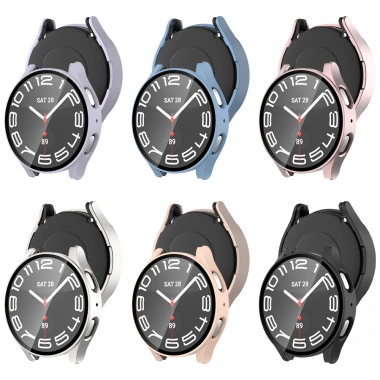 Ốp Lưng PC Cứng và Kính Cường Lực cho Samsung Watch7 WatchFE 40-44mm Chống Vân Tay Trầy Xước Bảo Vệ Màn Hình
