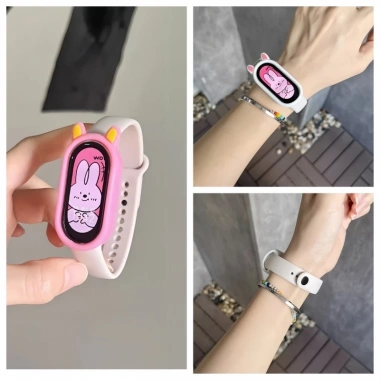 Ốp Lưng Silicon + Dây Đeo Xiaomi Mi Smart Band 10/9/8 NFC – Phim hoạt hình mềm, bảo vệ màn hình, vòng tay thoáng khí 6