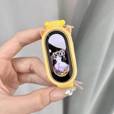 Ốp Lưng Silicon + Dây Đeo Xiaomi Mi Smart Band 10/9/8 NFC – Phim hoạt hình mềm, bảo vệ màn hình, vòng tay thoáng khí 7