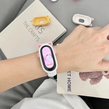 Ốp Lưng Silicon + Dây Đeo Xiaomi Mi Smart Band 10/9/8 NFC – Phim hoạt hình mềm, bảo vệ màn hình, vòng tay thoáng khí 8
