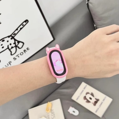 Ốp Lưng Silicon + Dây Đeo Xiaomi Mi Smart Band 10/9/8 NFC – Phim hoạt hình mềm, bảo vệ màn hình, vòng tay thoáng khí 9