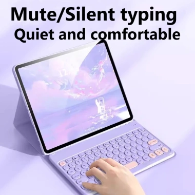 Ốp Lưng Tháo Rời Vivo Pad SE 12.3 5 Pro 2.025 13 inch Pad3 Pro IQOO Pad2 Pro – Flip Stand, Bàn Phím, Trackpad, Capkey Tròn