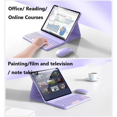 Ốp Lưng Tháo Rời Vivo Pad SE 12.3 5 Pro 2.025 13 inch Pad3 Pro IQOO Pad2 Pro – Flip Stand, Bàn Phím, Trackpad, Capkey Tròn