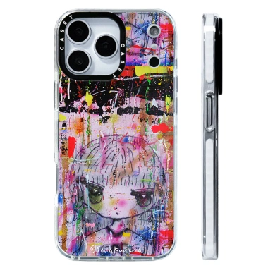 Ốp lưng treo tường Graffiti Girl - Vỏ sạc không dây cho iPhone 12‑17, mềm, chống sốc 2