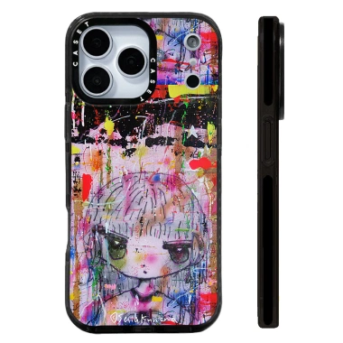 Ốp lưng treo tường Graffiti Girl - Vỏ sạc không dây cho iPhone 12‑17, mềm, chống sốc 5