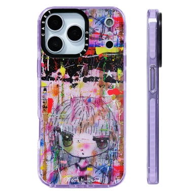 Ốp lưng treo tường Graffiti Girl - Vỏ sạc không dây cho iPhone 12‑17, mềm, chống sốc 13