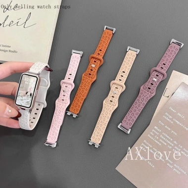 Ốp Lưng Trong Suốt Dây Đeo Silicon cho Huawei & Honor Band 10-6Pro Da Báo Thay Thế Dây Đồng Hồ