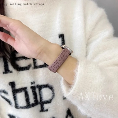 Ốp Lưng Trong Suốt Dây Đeo Silicon cho Huawei & Honor Band 10-6Pro Da Báo Thay Thế Dây Đồng Hồ