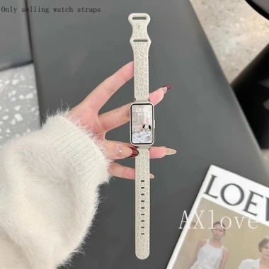 Ốp Lưng Trong Suốt Dây Đeo Silicon cho Huawei & Honor Band 10-6Pro Da Báo Thay Thế Dây Đồng Hồ