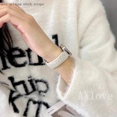 Ốp Lưng Trong Suốt Dây Đeo Silicon cho Huawei & Honor Band 10-6Pro Da Báo Thay Thế Dây Đồng Hồ