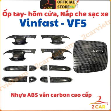 Ốp nắp sạc và tay nắm cửa Vinfast VF5 Herio Green - Nhựa ABS vân carbon cao cấp, giảm giá 159.000₫