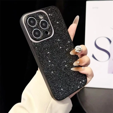 Ốp Silicon Lấp Lánh Kim Cương Giả cho iPhone 16/15/14/13/12/11 Pro X xs Max Xr 15Plus 16Plus - Bảo Vệ Mềm Thả Mặt Sau
