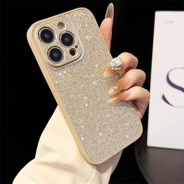 Ốp Silicon Lấp Lánh Kim Cương Giả cho iPhone 16/15/14/13/12/11 Pro X xs Max Xr 15Plus 16Plus - Bảo Vệ Mềm Thả Mặt Sau
