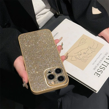 Ốp Silicon Lấp Lánh Kim Cương Giả cho iPhone 16/15/14/13/12/11 Pro X xs Max Xr 15Plus 16Plus - Bảo Vệ Mềm Thả Mặt Sau