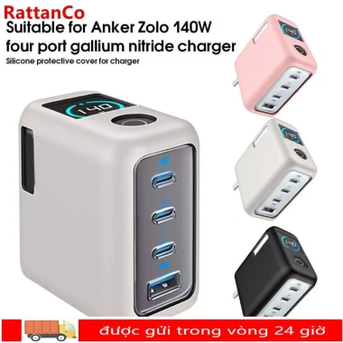 Ốp Silicone RATTANCO Mềm Màu Bảo Vệ, Chống Bụi và Sốc Cho Anker Zolo 140W Du Lịch