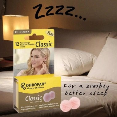 Ốp tai OHROPAX CLASSIC 12 nút - Chống ồn, ngăn nước, dùng khi bơi, tắm, ngủ, học, máy bay - 239k