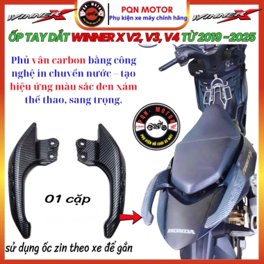 Ốp Tay Dắt, Bọc Mũi Dè Vân Carbon cho Winner X V2/V3 2.019-2.025 - Nhựa ABS Cao Cấp, Lắp Zin
