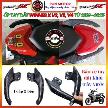 Ốp Tay Dắt, Bọc Mũi Dè Vân Carbon cho Winner X V2/V3 2.019-2.025 - Nhựa ABS Cao Cấp, Lắp Zin