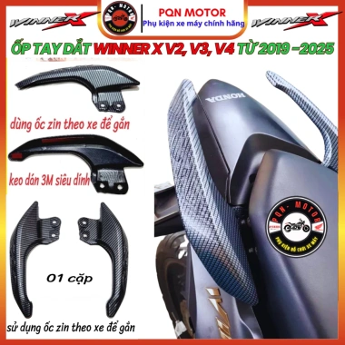 Ốp Tay Dắt, Bọc Mũi Dè Vân Carbon cho Winner X V2/V3 2.019-2.025 - Nhựa ABS Cao Cấp, Lắp Zin