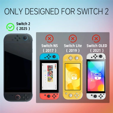 Ốp TPU Mềm Joycon cho Nintendo Switch 2 – Vỏ bảo vệ pha lê trong suốt, bảo vệ toàn diện 7