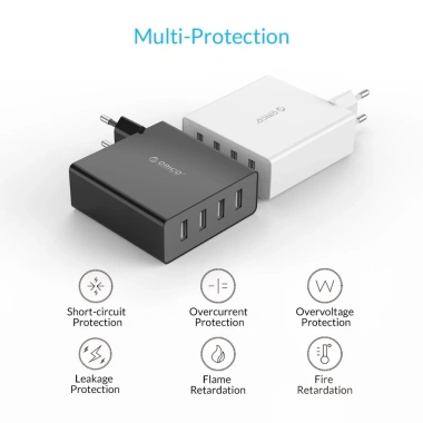 Orico DCW-4U Sạc Nhanh 30W 4 Cổng USB 5V2.4A - Du lịch iPhone, Samsung, Xiaomi
