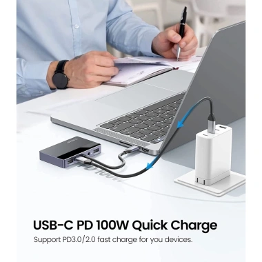 ORICO Hub USB C 7 trong 1 4K HDMI/VGA 100W PD USB‑A 5Gbps âm thanh 3.5mm MacBook Dell HP 341.000₫ 7