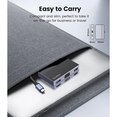 ORICO Hub USB C 7 trong 1 4K HDMI/VGA 100W PD USB‑A 5Gbps âm thanh 3.5mm MacBook Dell HP 341.000₫ 8